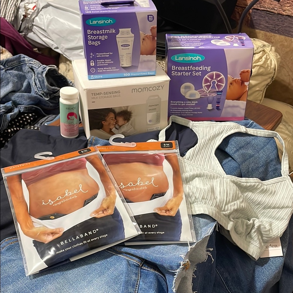 9 Piece Maternity Bundle | Lansinoh Momcozy Ingrid & Isabel Auden